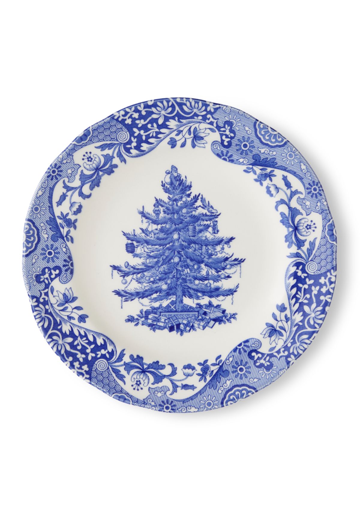 Blue Italian Christmas Tree Salad Plate