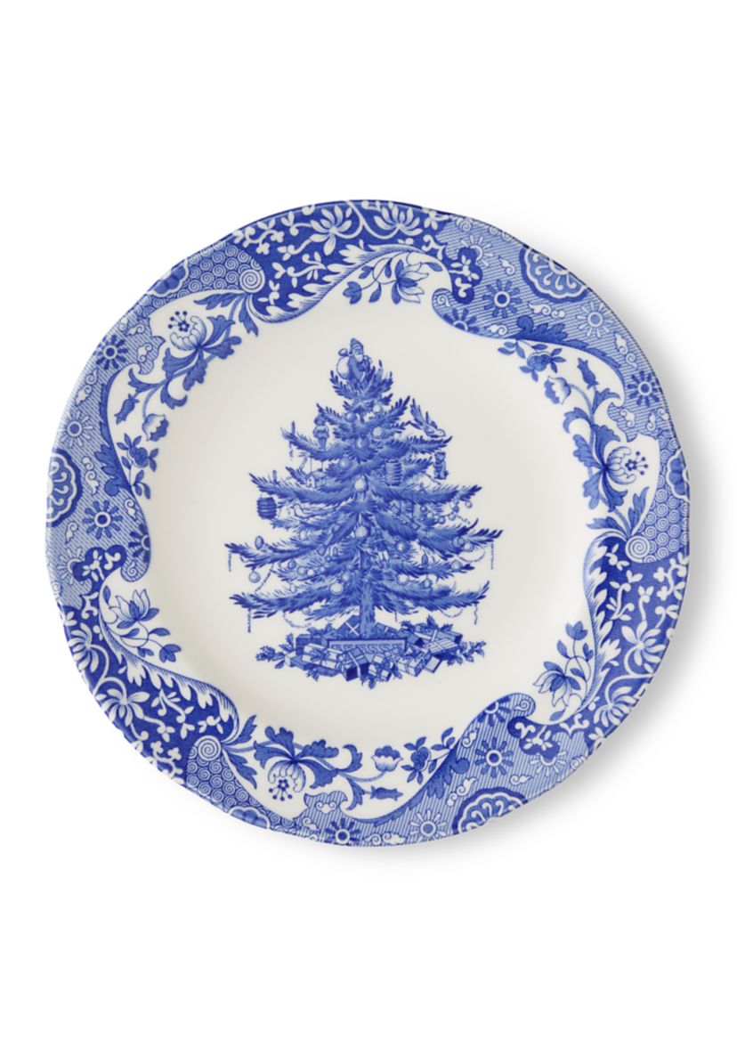 Blue Italian Christmas Tree Salad Plate
