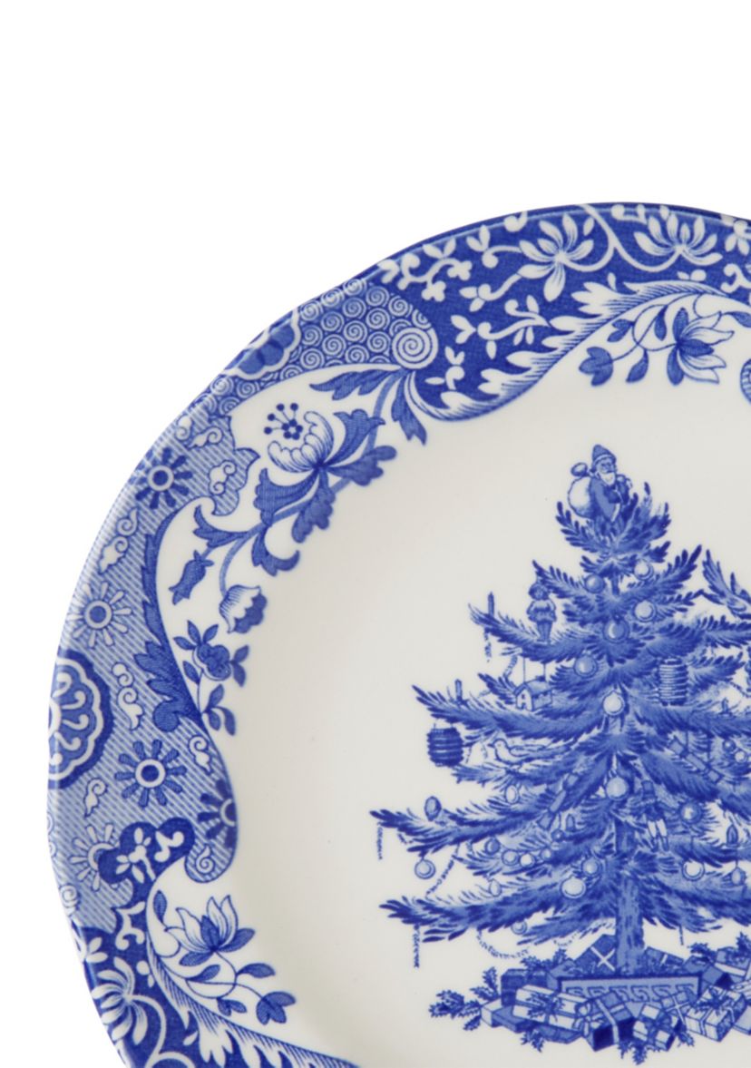 Blue Italian Christmas Tree Salad Plate