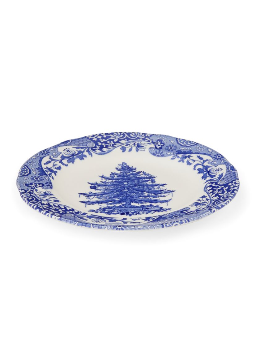 Blue Italian Christmas Tree Salad Plate