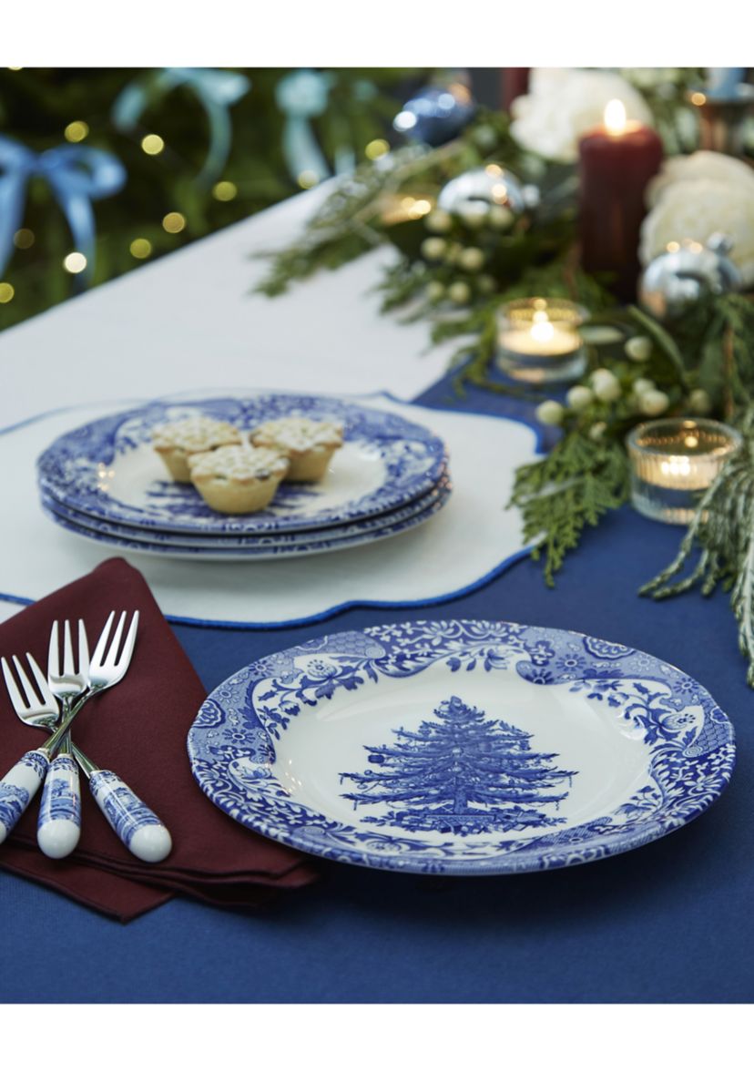 Blue Italian Christmas Tree Salad Plate