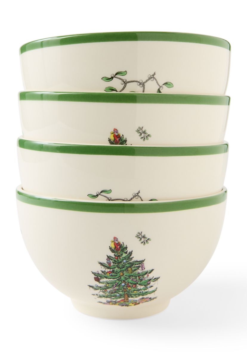 Set of 4 Christmas Tree Rice Bowl