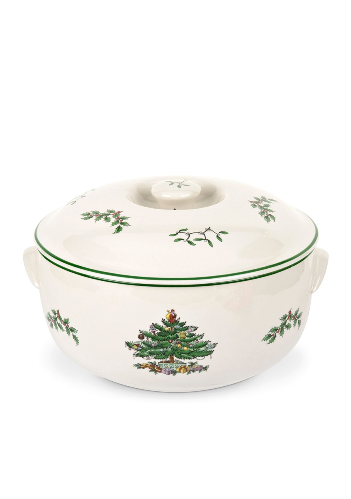 Christmas Tree Round Covered Casserole 2.5-qt.