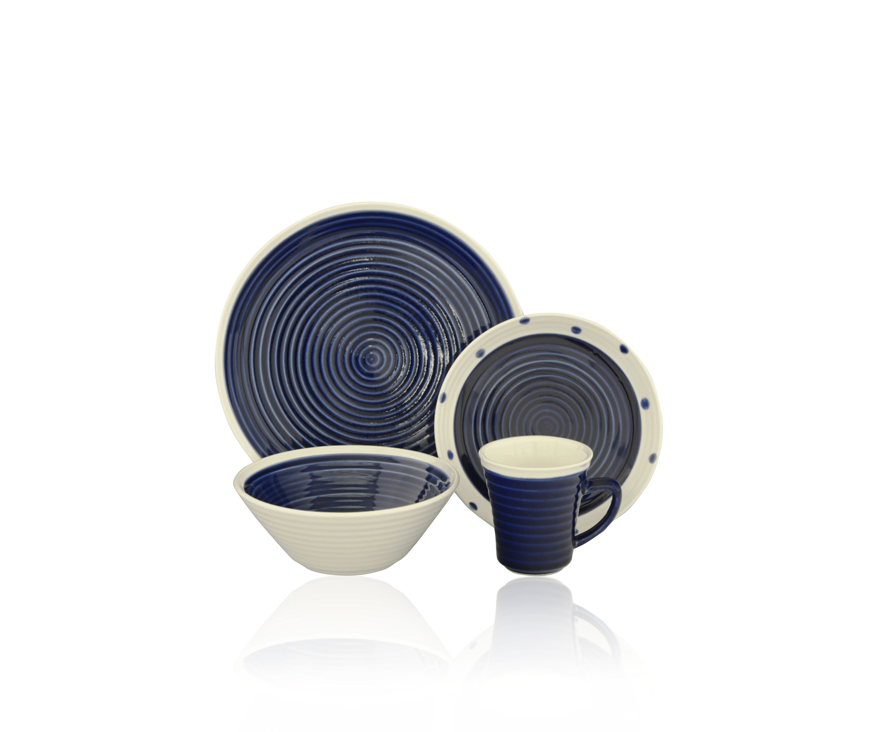 Rico Blue 16-Piece Dinnerware Set