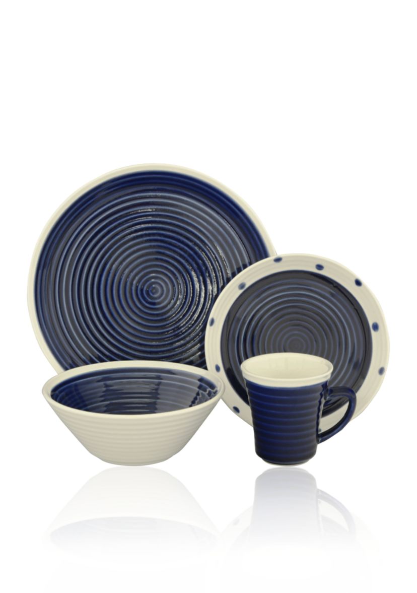 Rico Blue 16-Piece Dinnerware Set