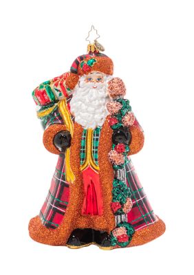 Christopher Radko Perfectly Plaid Santa Christmas Ornament