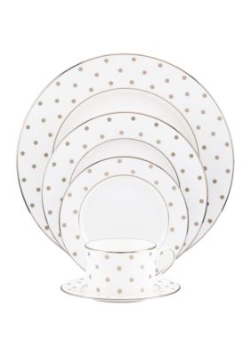 kate spade new york Larabee Road Platinum Dinnerware 5-pc Place Setting, White -  0882864265104