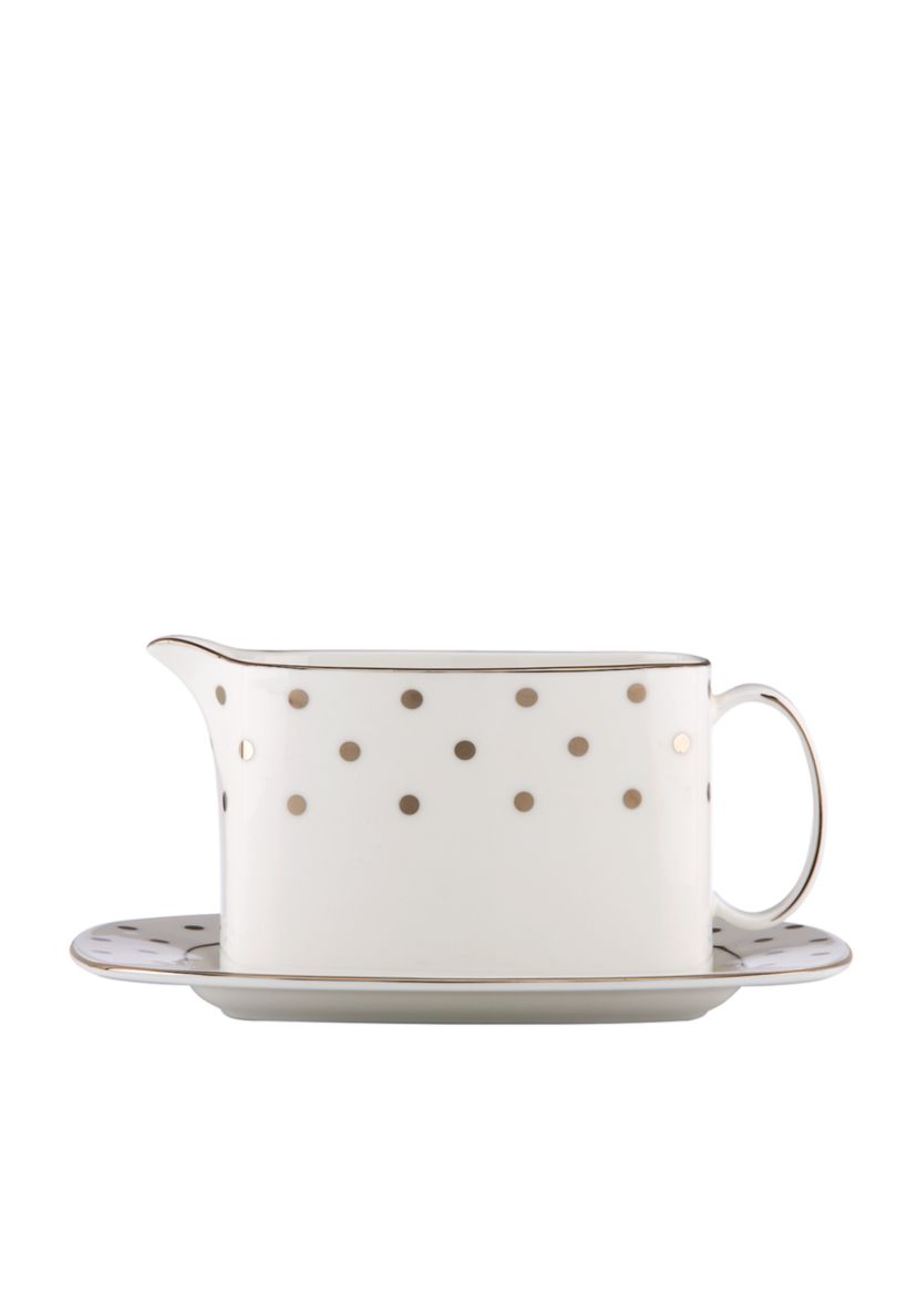 Larabee Road Platinum Dinnerware Sauce Boat with Stand