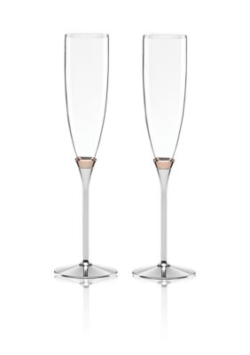 kate spade new york Rosy Glow Set of 2 Toasting Flutes