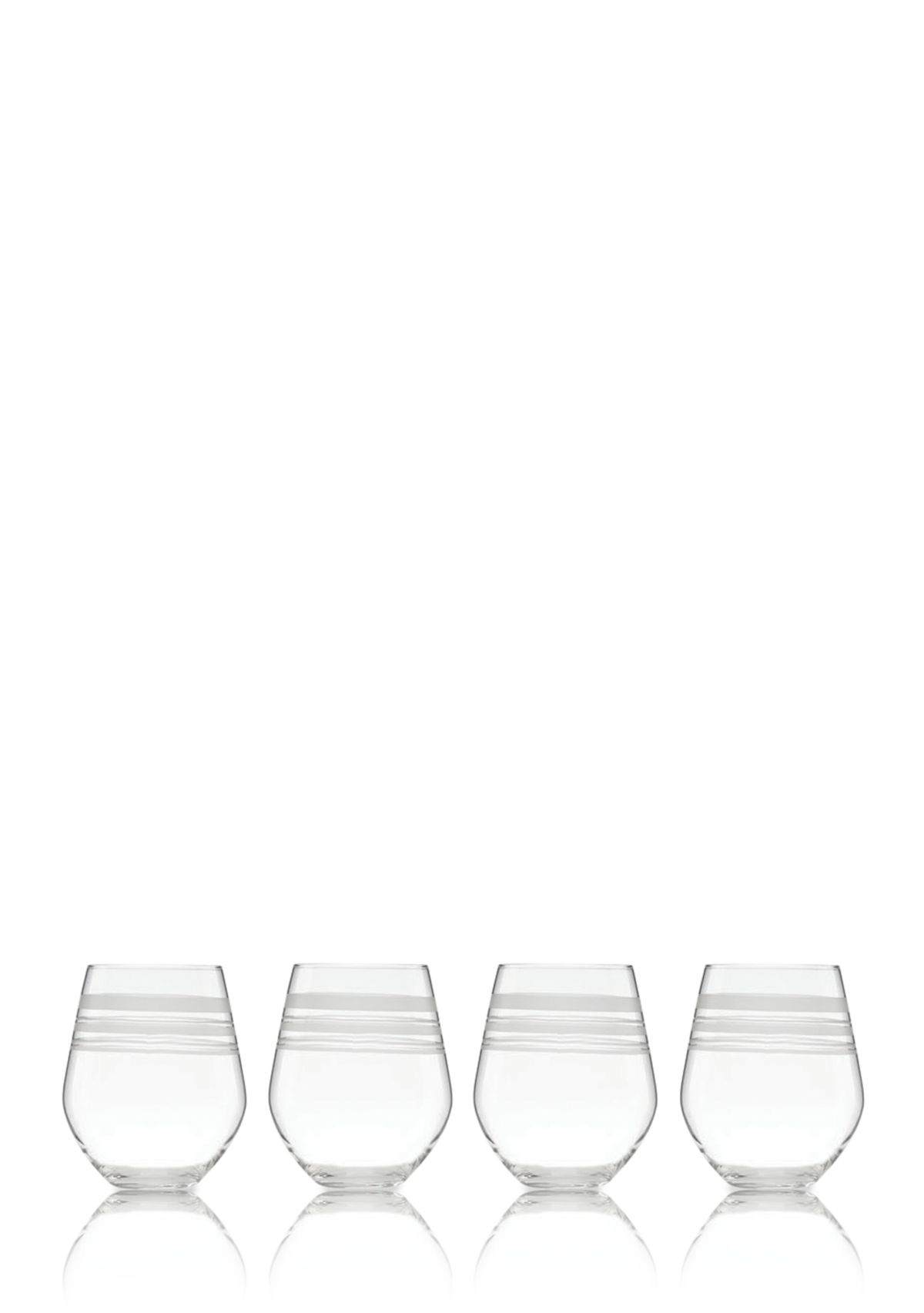 Library Stripe Set of 4 Stemless White Wine Glasses
