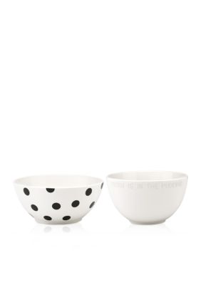 kate spade new york all in good taste Proof is in the Pudding & Deco Dot 2-Piece Mixing Bowl Set, White