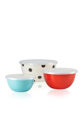 Kate Spade New York® All In Good Taste Deco Dot Set Of 3 Serve And Store Bowl With Lid Belk 2042