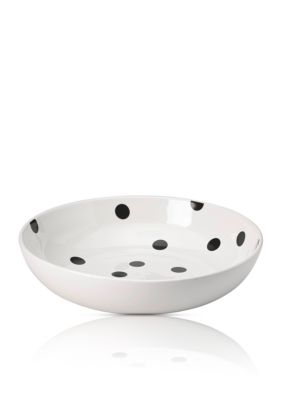 kate spade new york all in good taste Deco Dot Large Low Salad Bowl, White, Large Salad Bowl