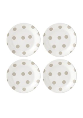 kate spade new york all in good taste deco dot beige 4 piece salad plate se