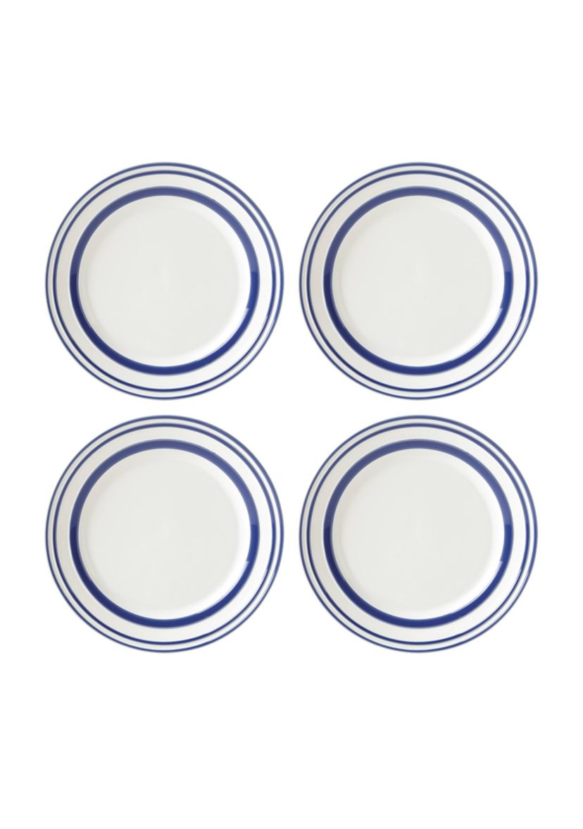 All in Good Taste Stripe Cobalt 4-Piece Accent Plate Set