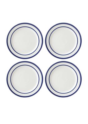 kate spade new york all in good taste stripe cobalt 4 piece accent plate se