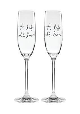 Kate Spade New York Charmed Life 2 Piece Toasting Flutes
