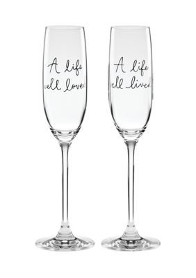 kate spade new york Charmed Life 2 Piece Toasting Flutes