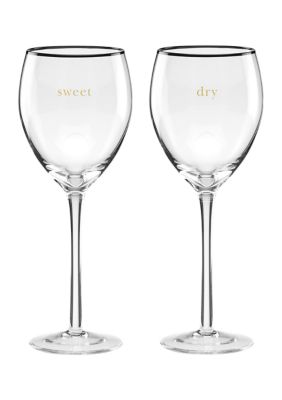 kate spade new york Cheers To Us Sweet and Dry Wine Glasses - Set of 2