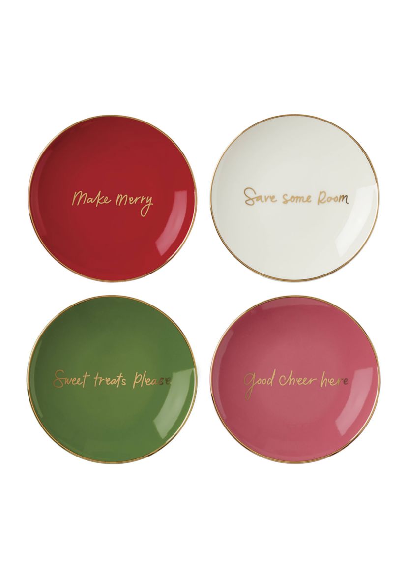 Be Jolly Color 4-Piece Tidbit Plates