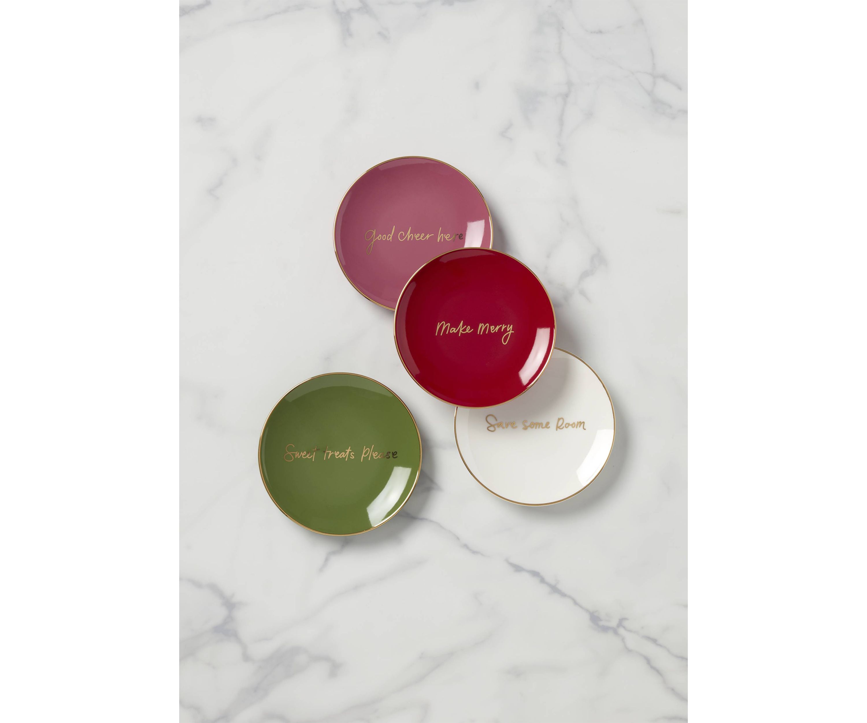 Be Jolly Color 4-Piece Tidbit Plates