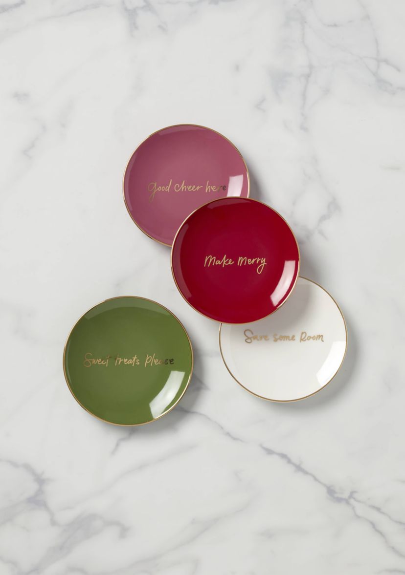 Be Jolly Color 4-Piece Tidbit Plates