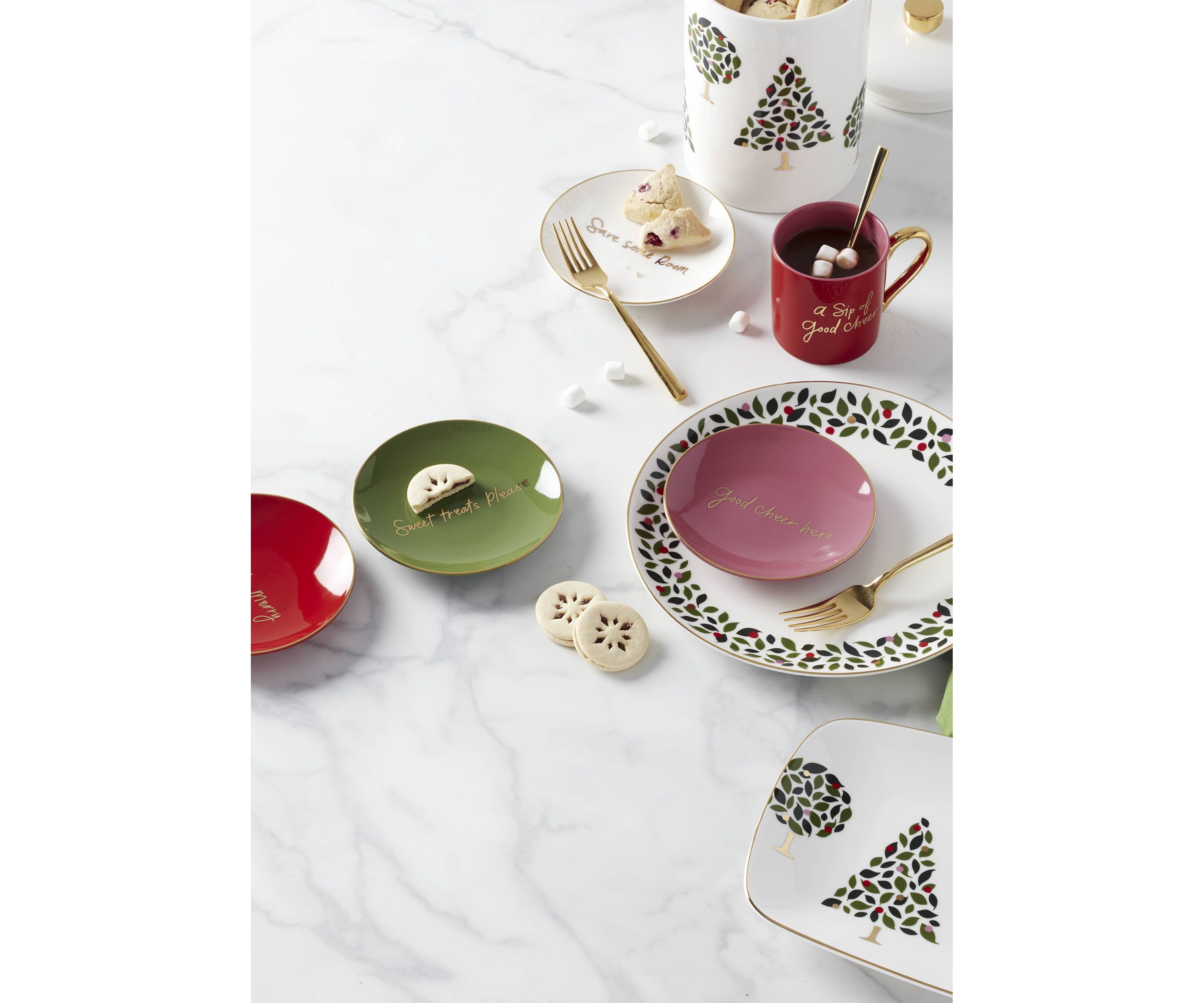 Be Jolly Color 4-Piece Tidbit Plates