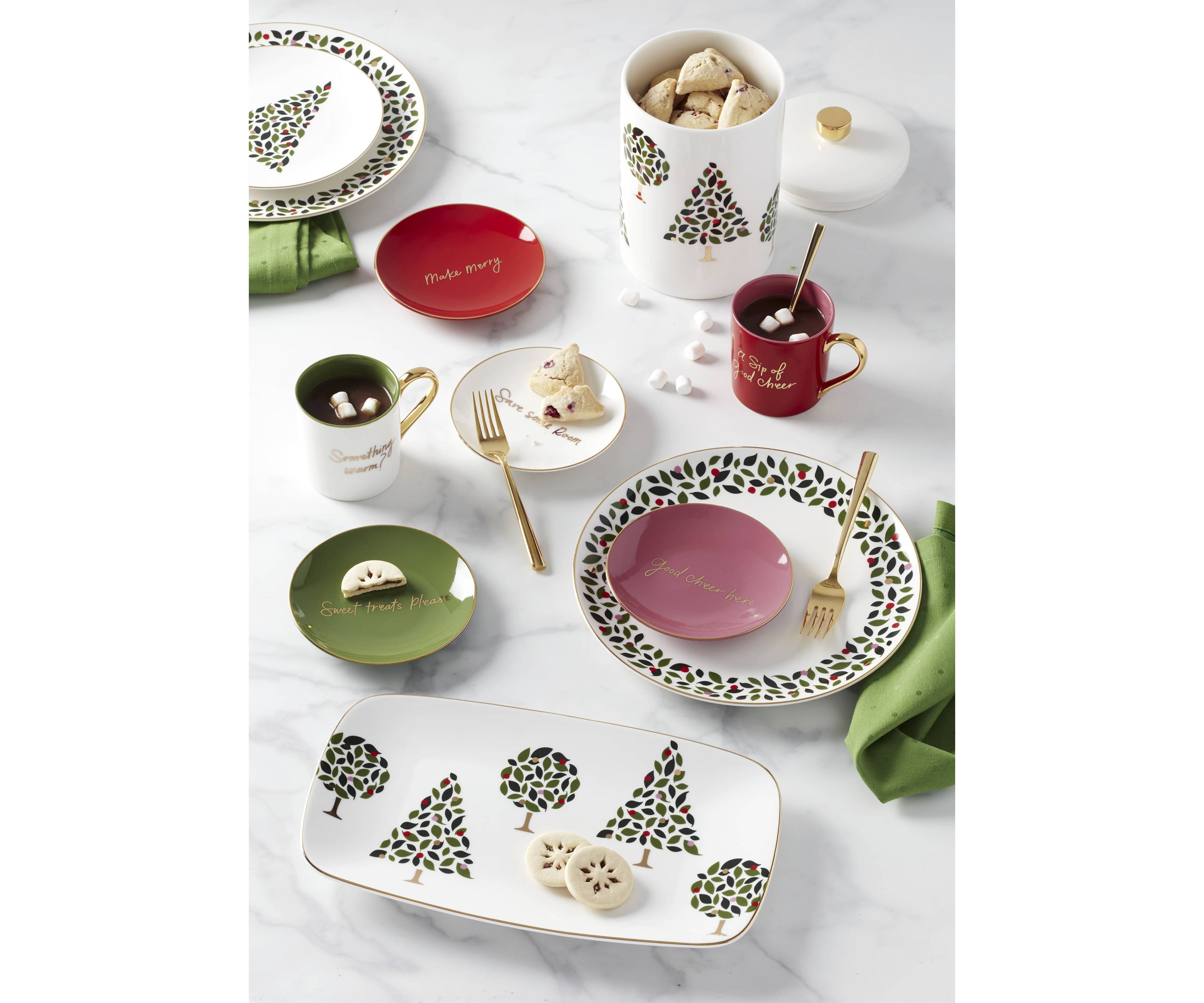 Be Jolly Color 4-Piece Tidbit Plates
