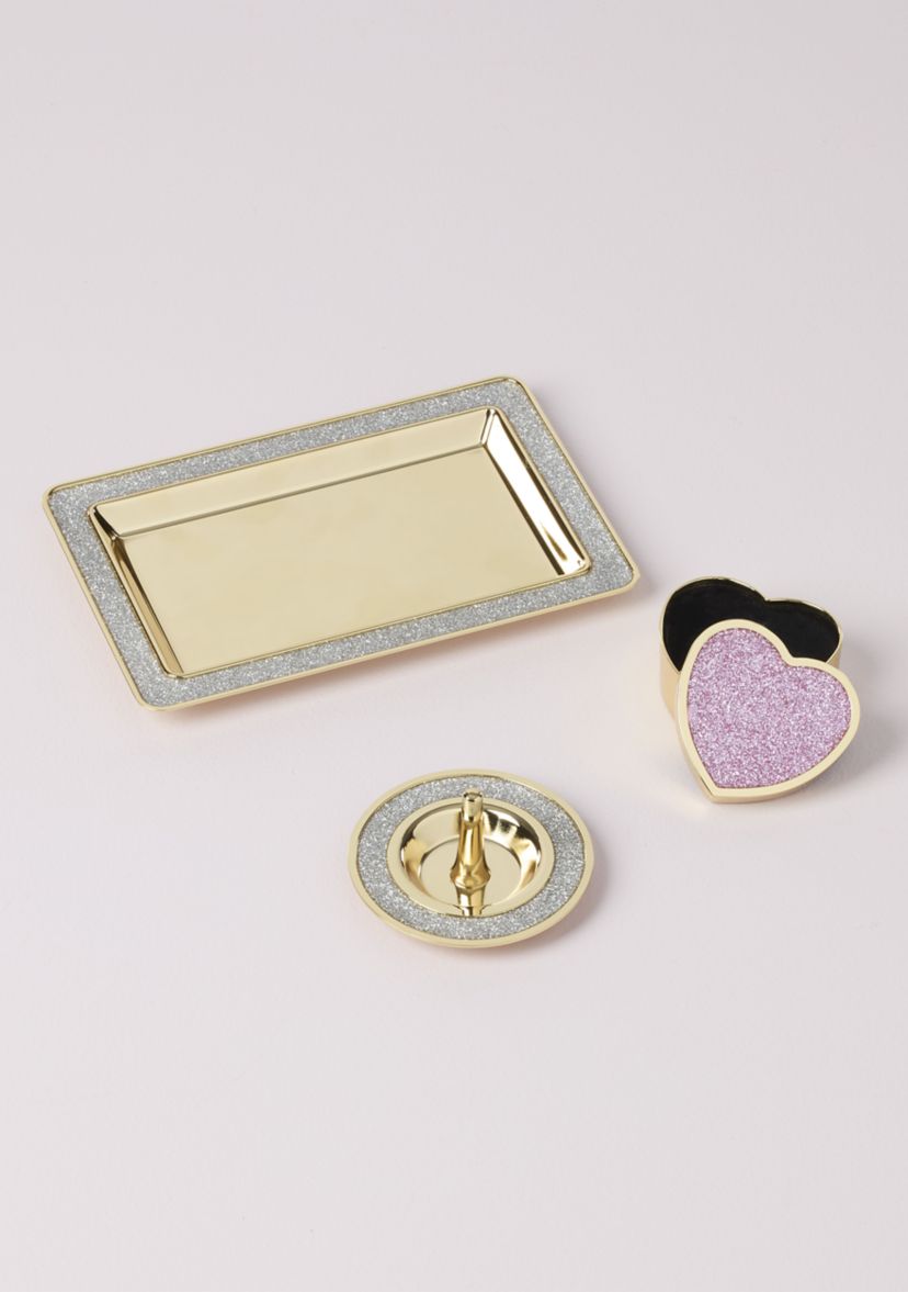 Sitting Pretty Pink Glitter Ring Dish