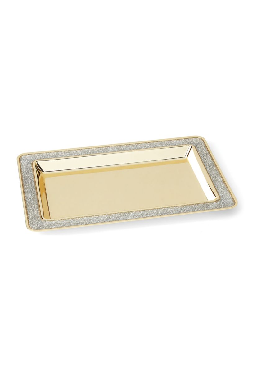 Sitting Pretty Silver Glitter Catch All Tray