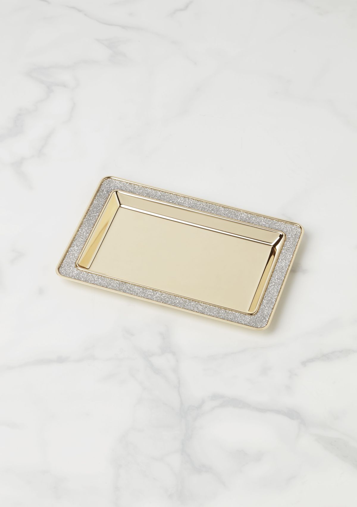 Sitting Pretty Silver Glitter Catch All Tray