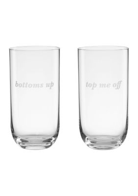 kate spade new york Bottoms Up & Top Me Off Highball Glasses - Set of 2, 20 Ounces