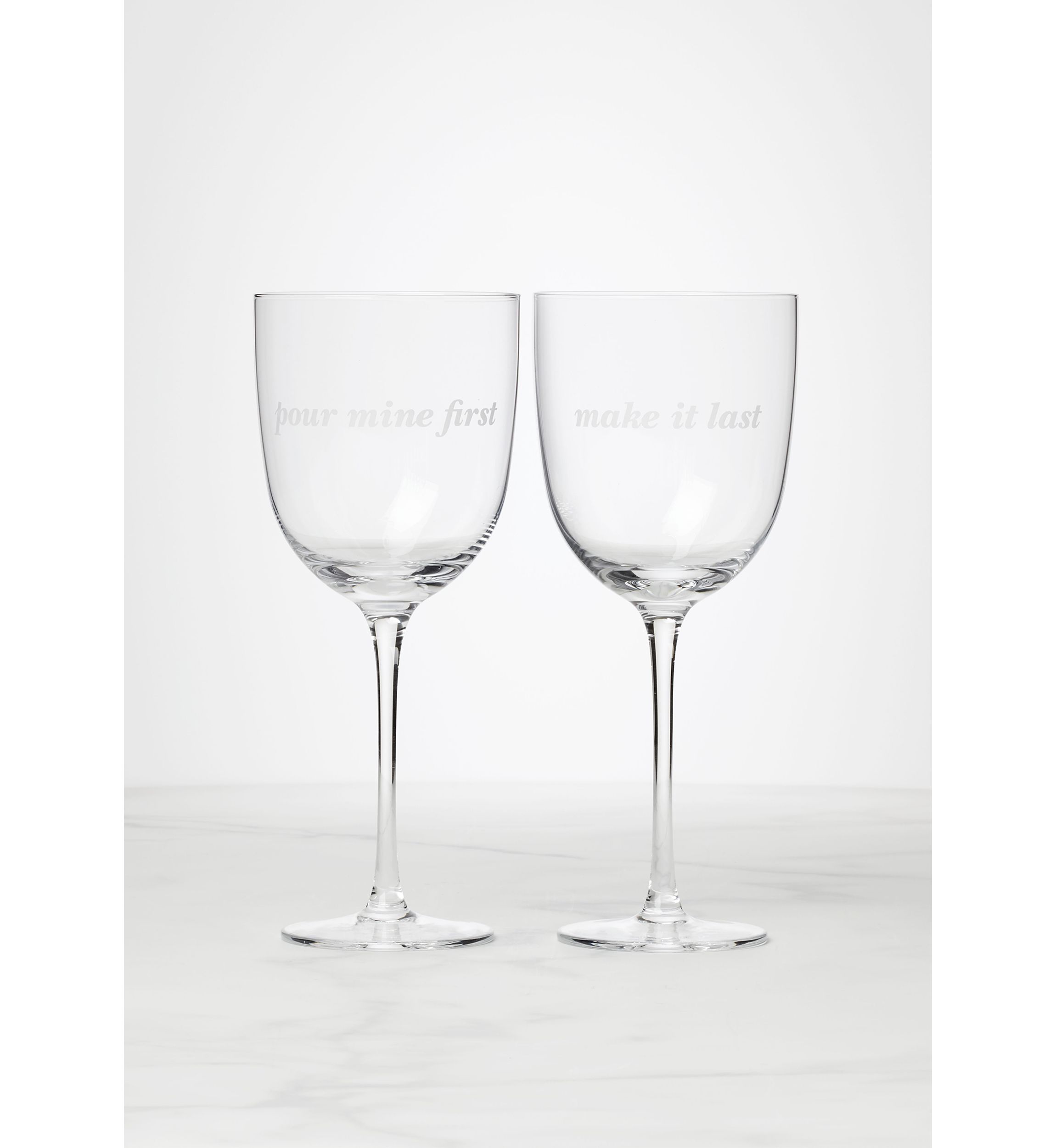 Pour Mine First & Make It Last Wine Glasses - Set of 2