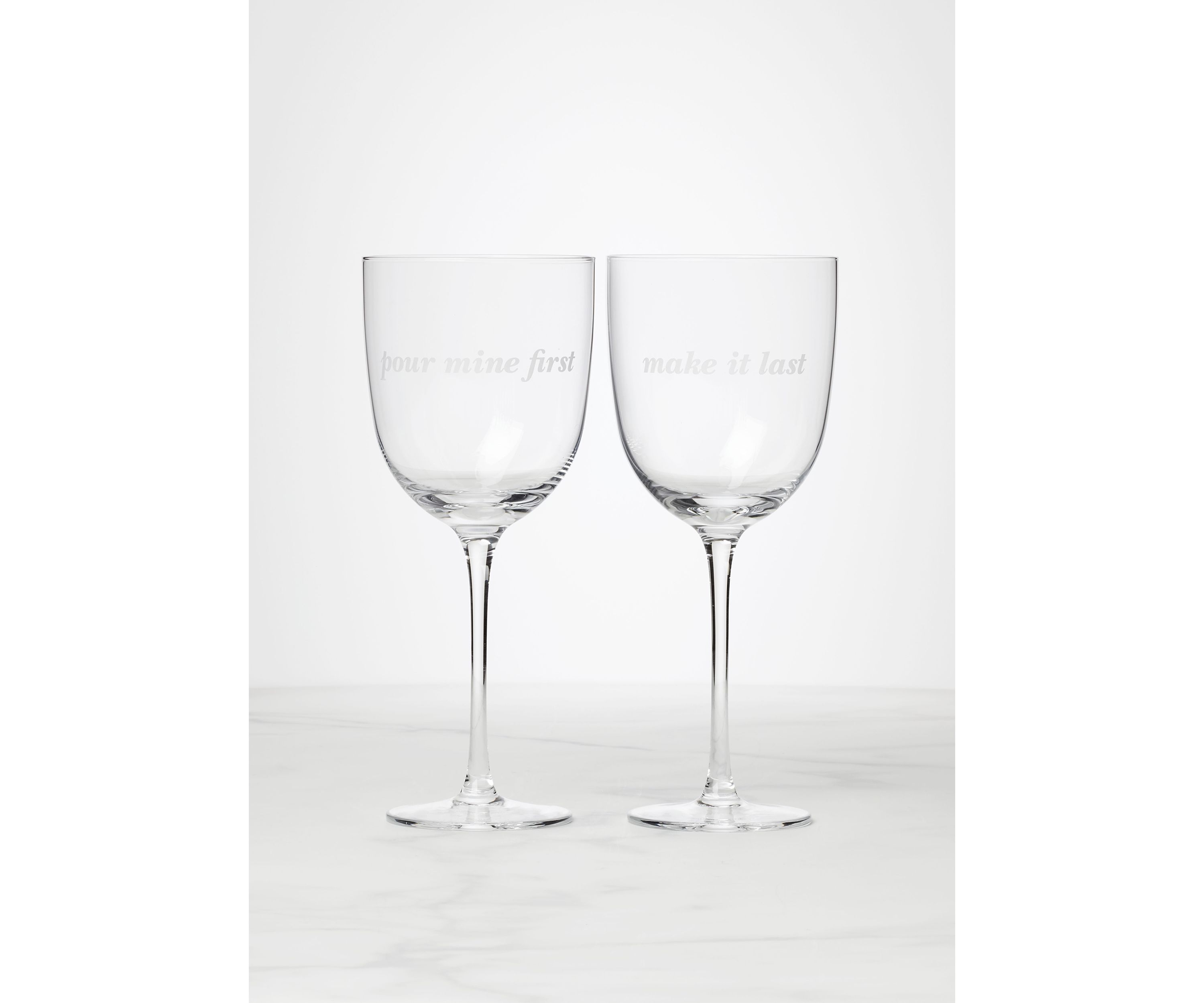 Pour Mine First & Make It Last Wine Glasses - Set of 2