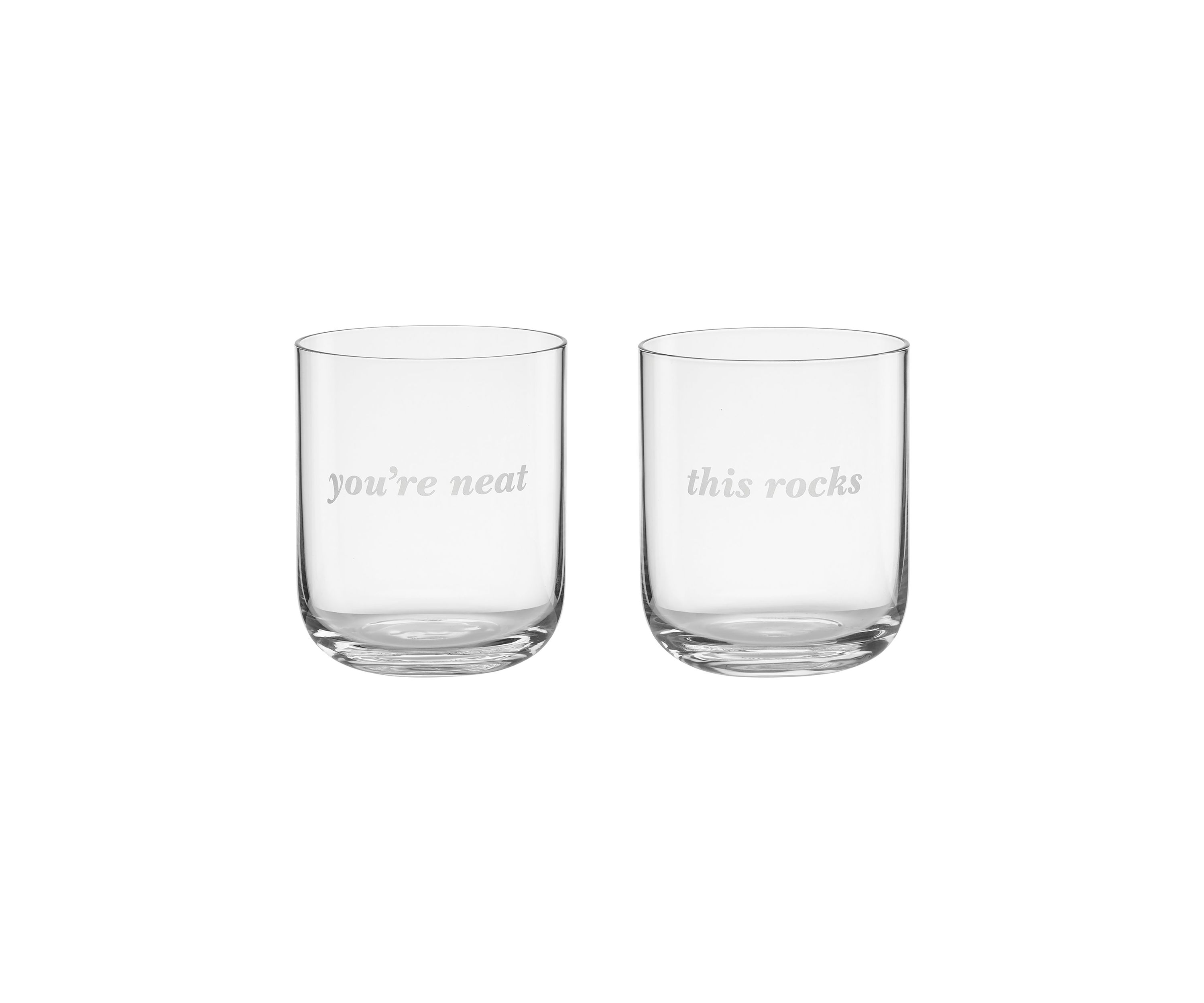 This Rocks & Youre Neat Double Old Fashioned Glasses - Set of 2