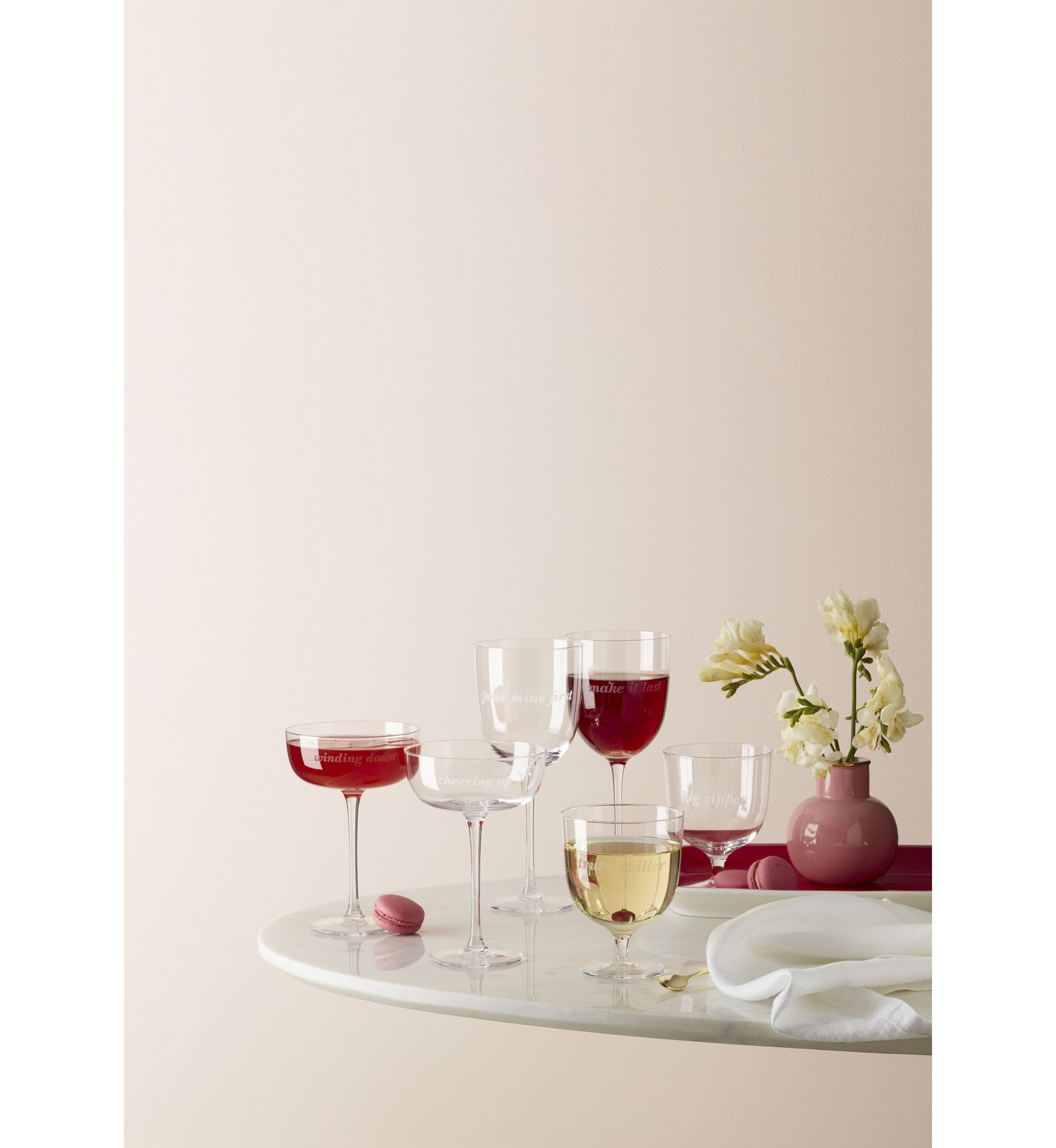 Winding Down & Cheering Up Coupe Glasses - Set of 2