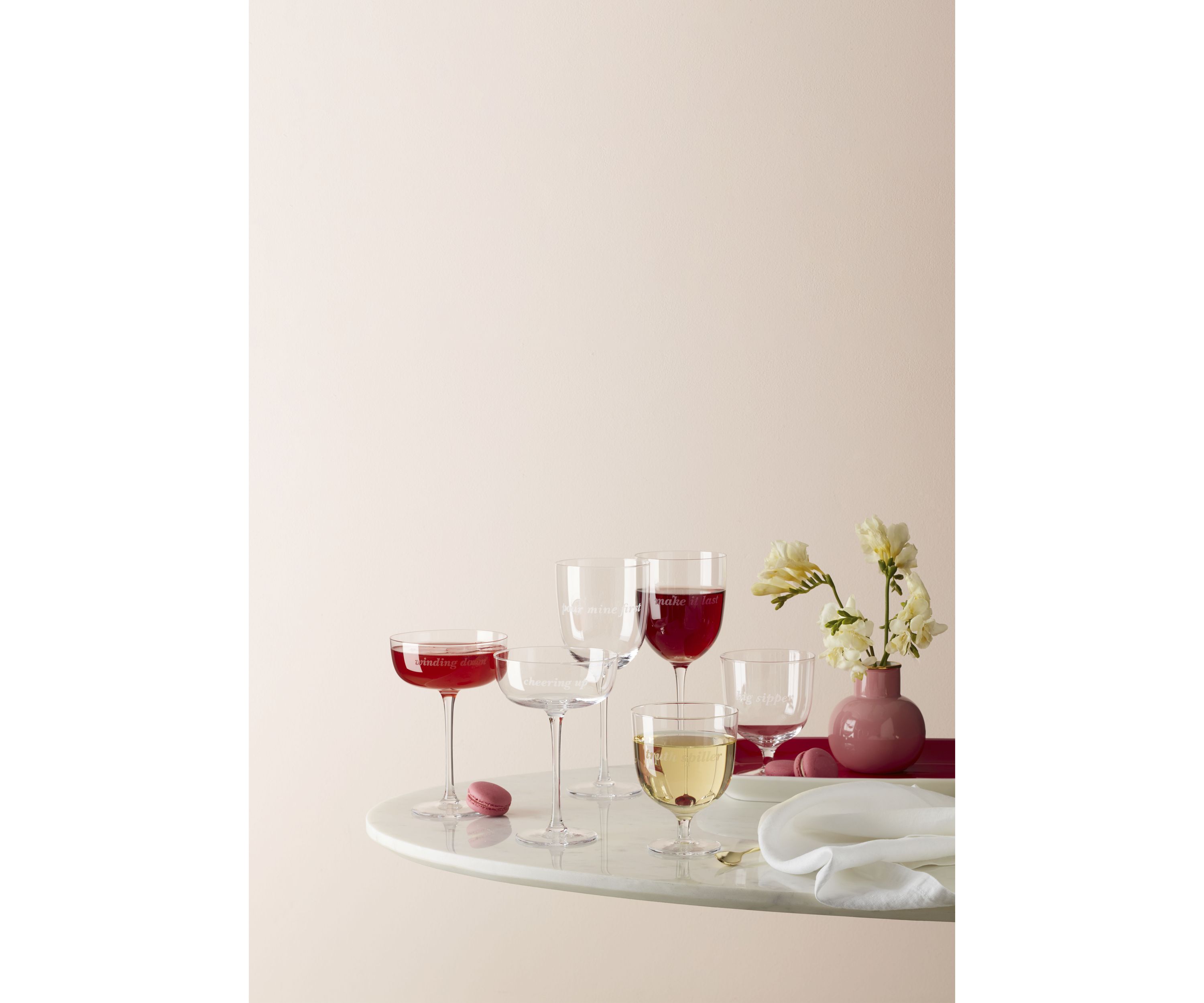 Winding Down & Cheering Up Coupe Glasses - Set of 2