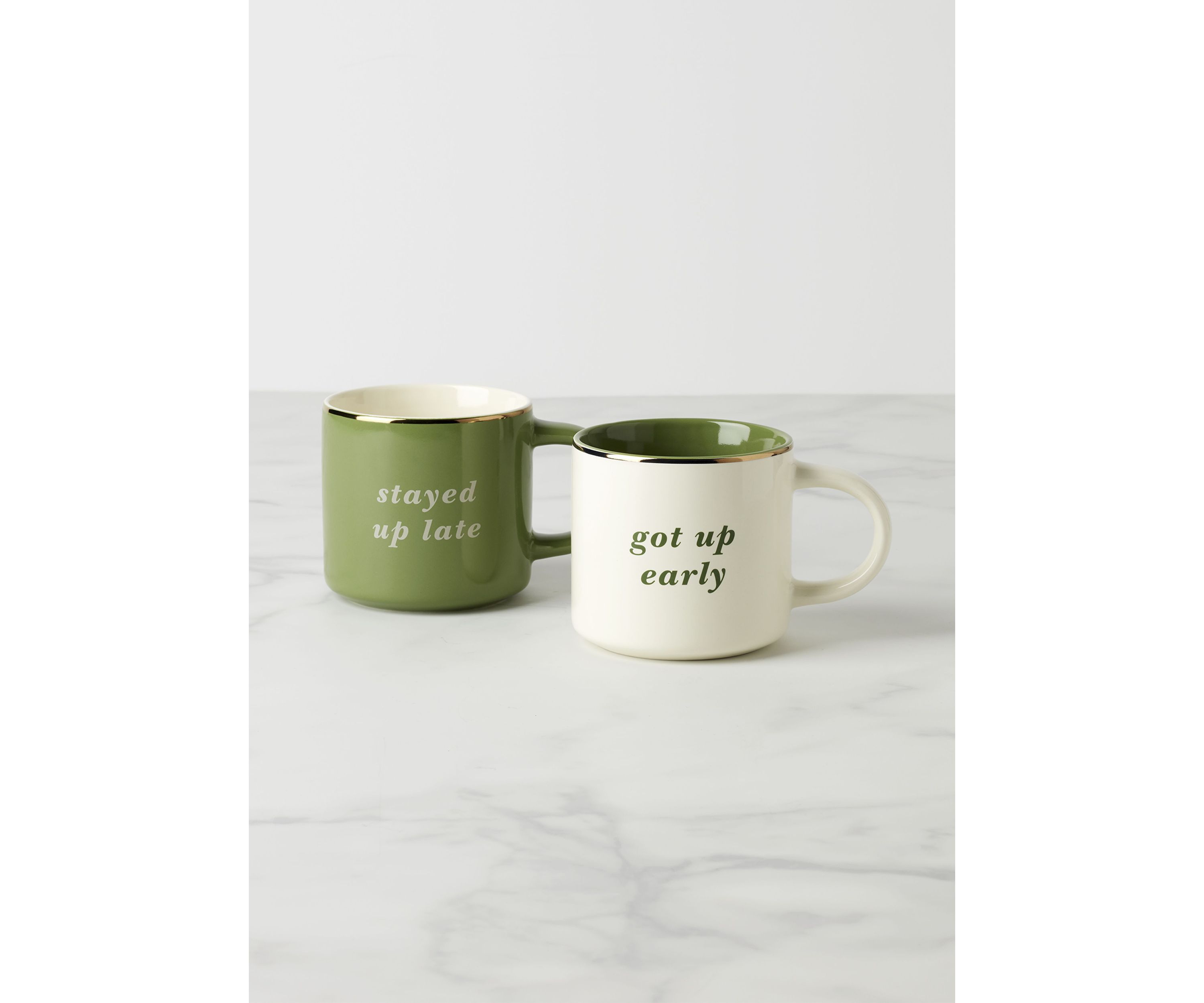 Got Up Early & Stayed Up Late Mugs - Set of 2