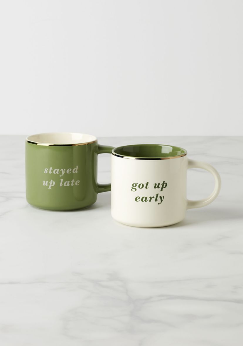 Got Up Early & Stayed Up Late Mugs - Set of 2