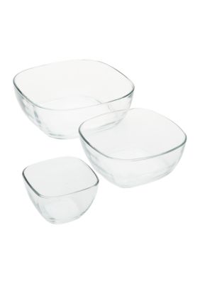 3 Piece Glass Nesting Bowl Set