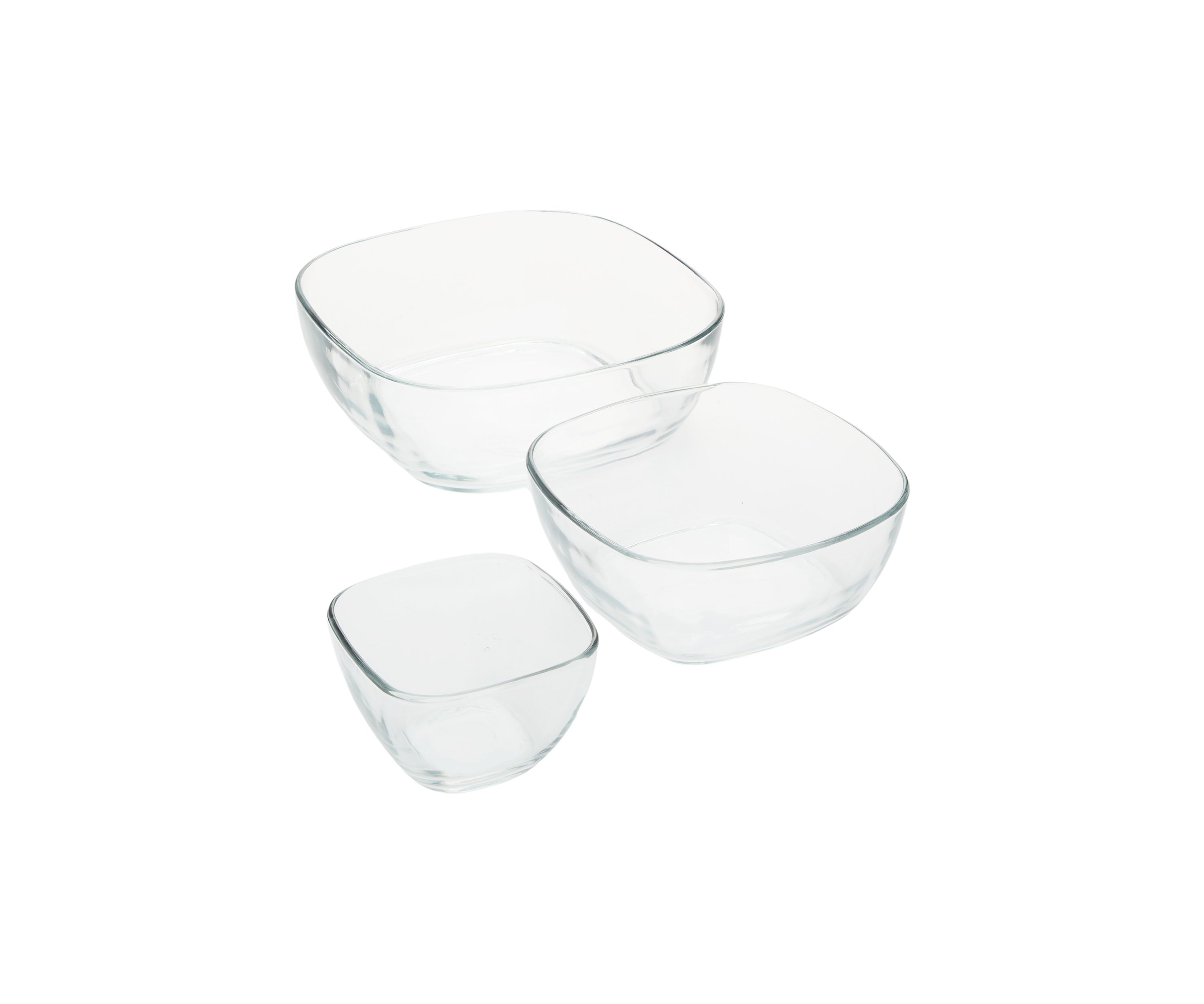3 Piece Glass Nesting Bowl Set