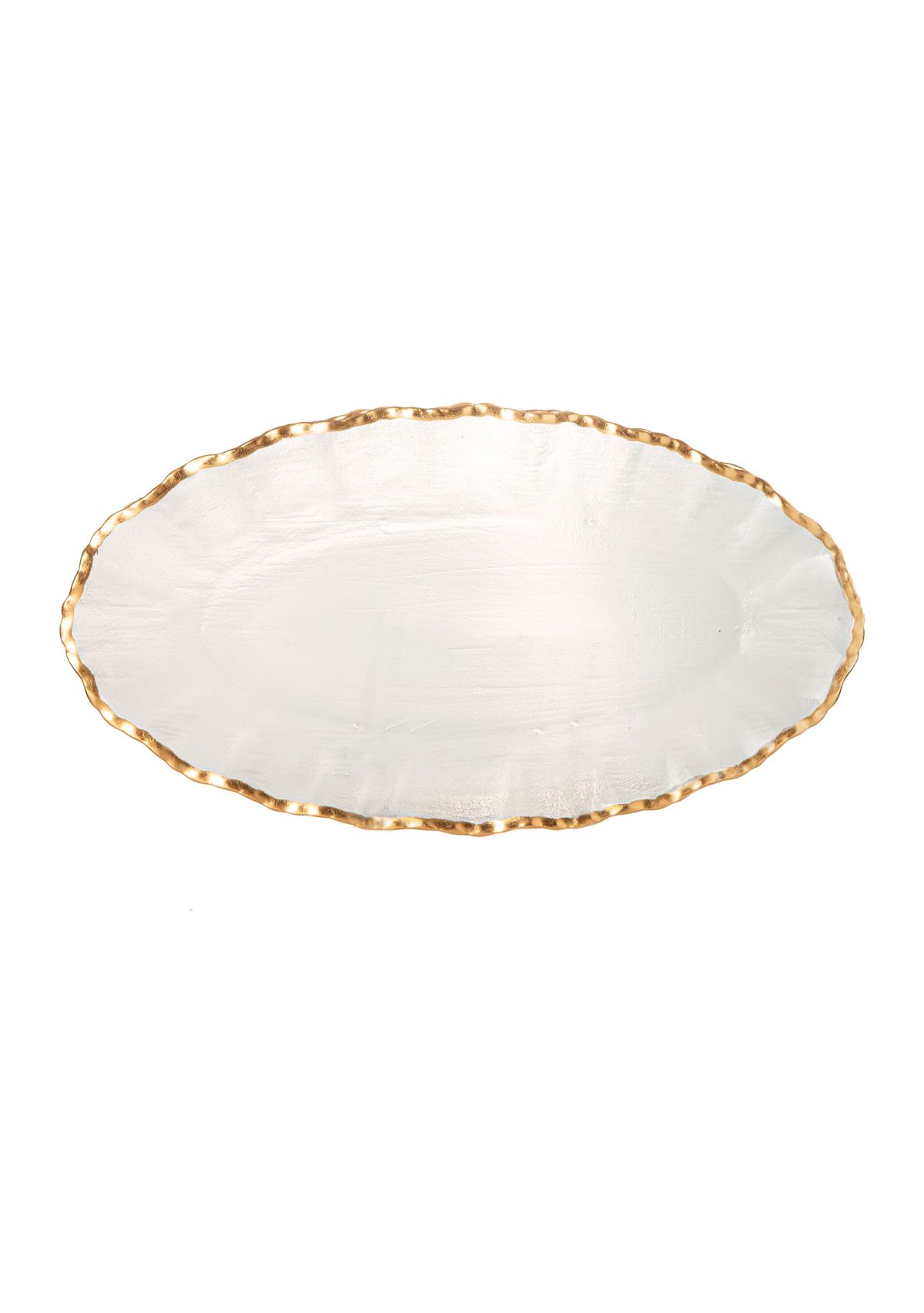 Glass Scalloped Gold Rim Platter