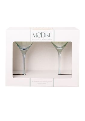 Tri-Colored Martini Glasses - Set of 2