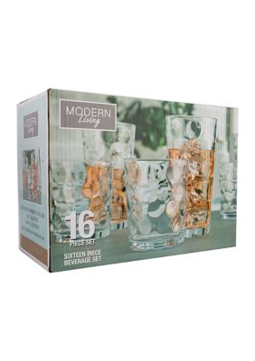 Modern Living 16 Piece Glassware Set in Eclipse Pattern
