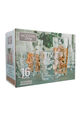 Home Essentials Eclipse 16 Piece Glassware Set