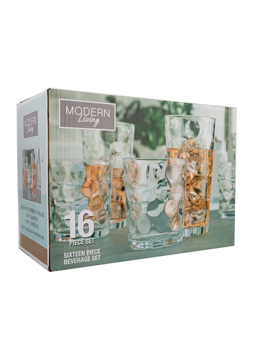 Modern Living 16 Piece Glassware Set in Eclipse Pattern