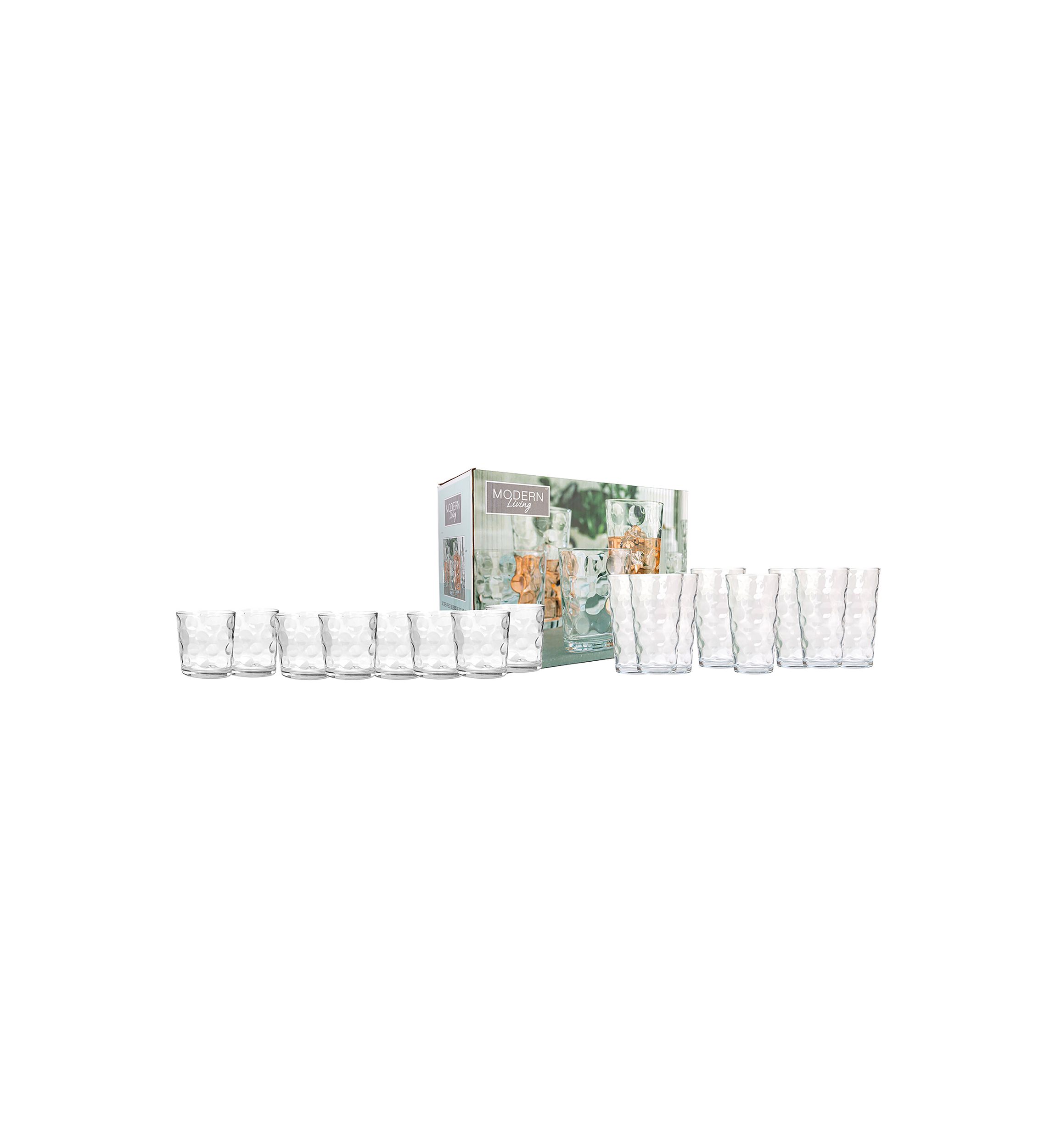 Modern Living 16 Piece Glassware Set in Eclipse Pattern