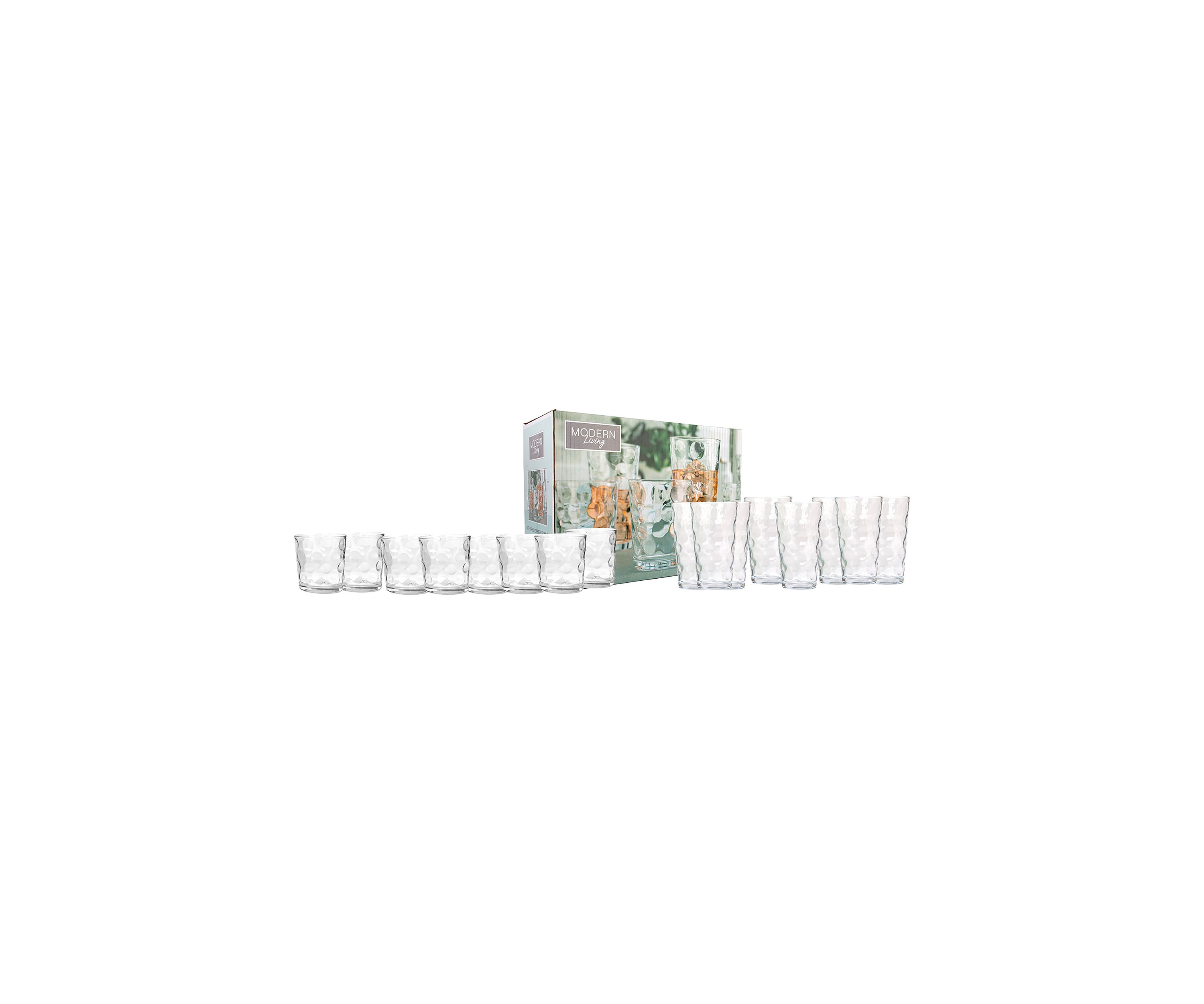 Modern Living 16 Piece Glassware Set in Eclipse Pattern