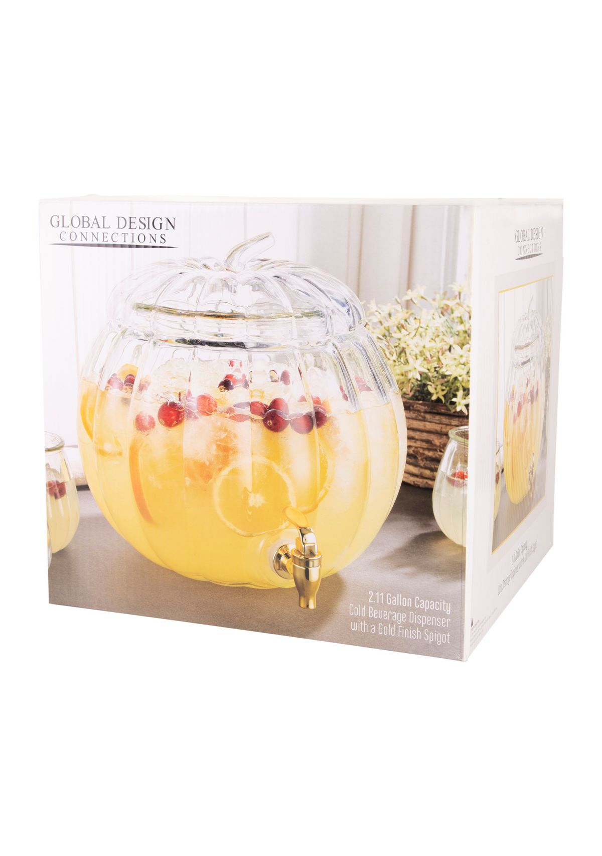 2.3 Gallon Pumpkin Shaped Clear Beverage Dispenser