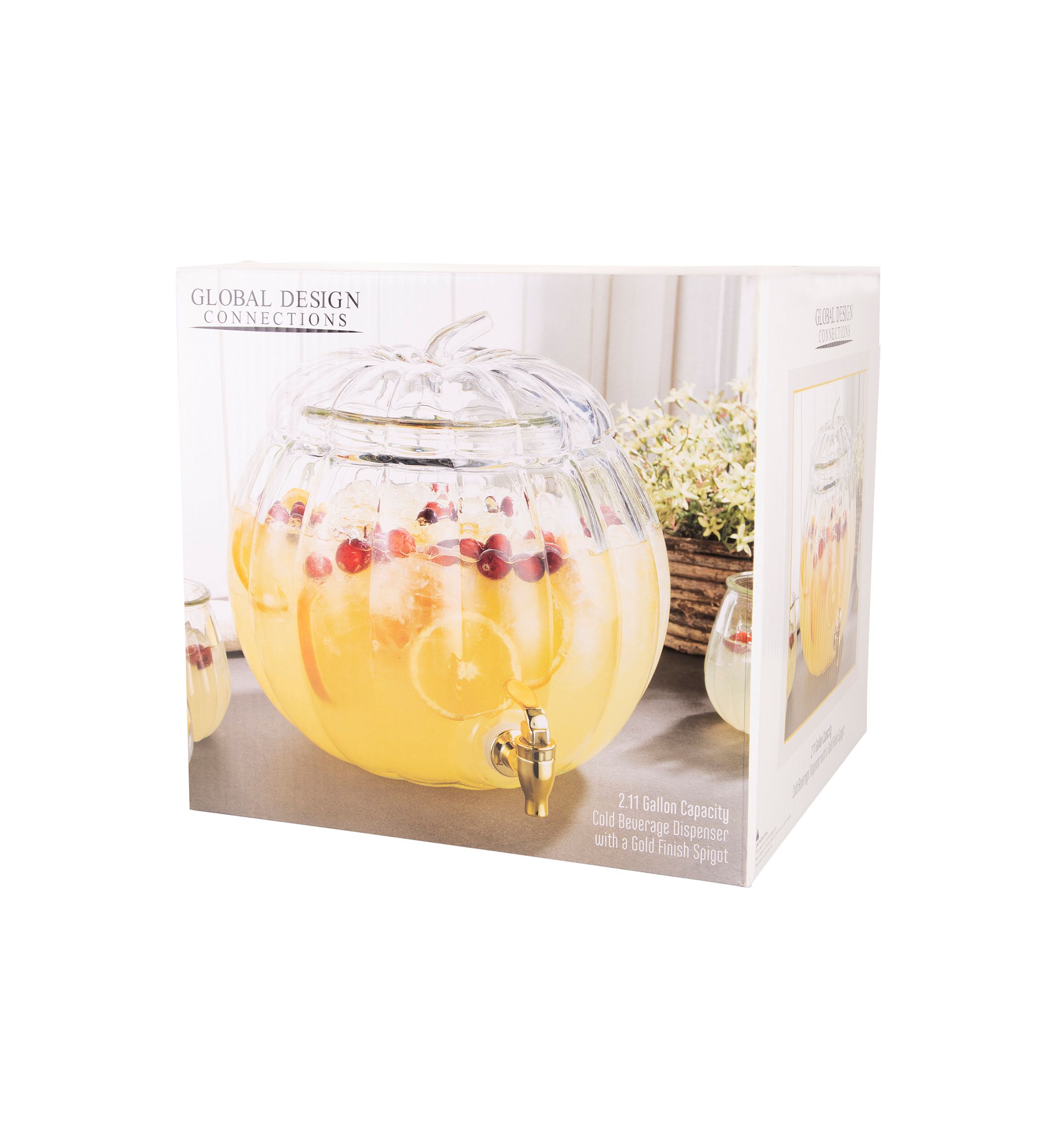 2.3 Gallon Pumpkin Shaped Clear Beverage Dispenser